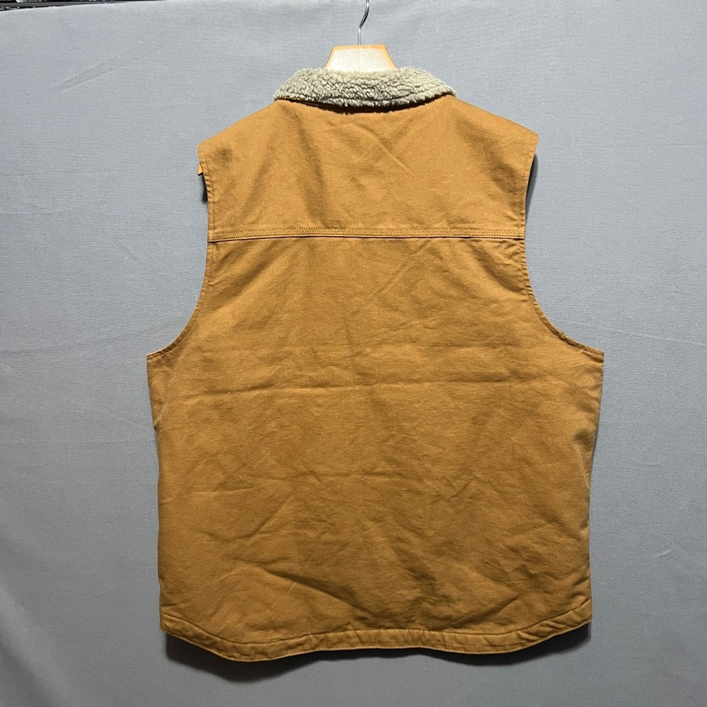 Carhartt Mens Loose Fit Washed Duck Sherpa Lined Vest Brown OV4277-M Size M - Picture 7 of 7